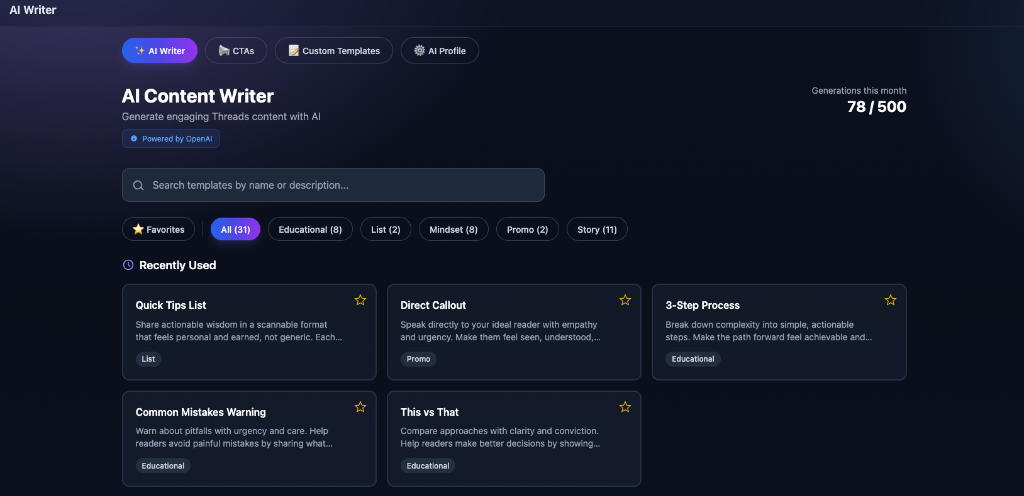 MomentumHive AI Threads Writer